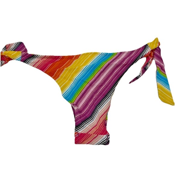Yamamay Bikini Bottoms Small LOT 2 Side Tie Rainbow Blue UPF Beach Vacation New - Picture 2 of 8